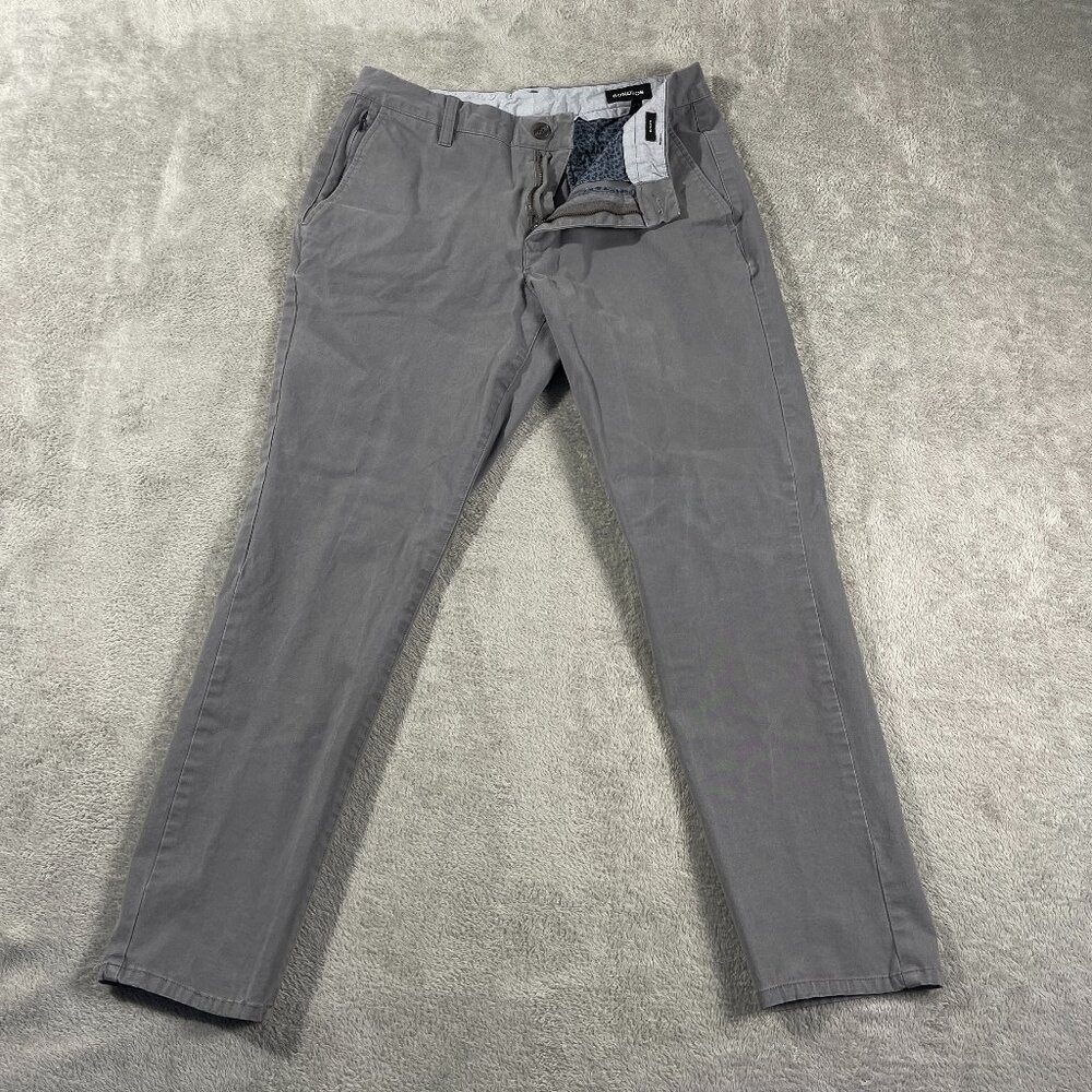 Bonobos Slim Taper Gray Flat Front Pants 32 Stretch Corp Outdoorsy Work Office
